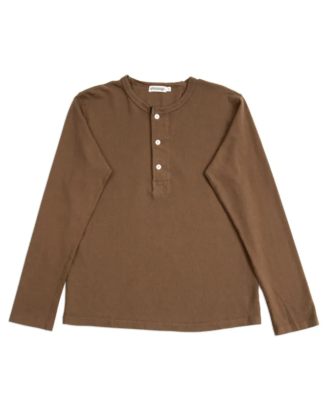 13oz Henley L/S - Cedar sold by Standard and Strange