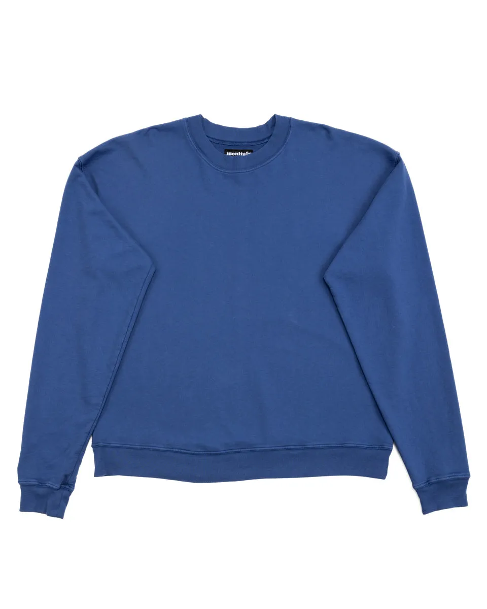 French Terry Cropped Sweat Shirt - Navy sold by Standard and Strange