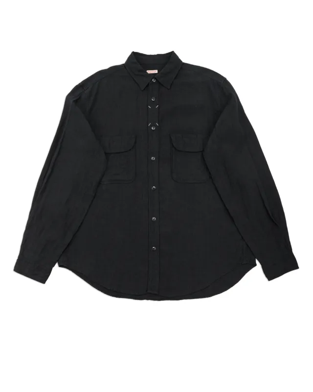 Linen Clip Shirt - Black sold by Standard and Strange