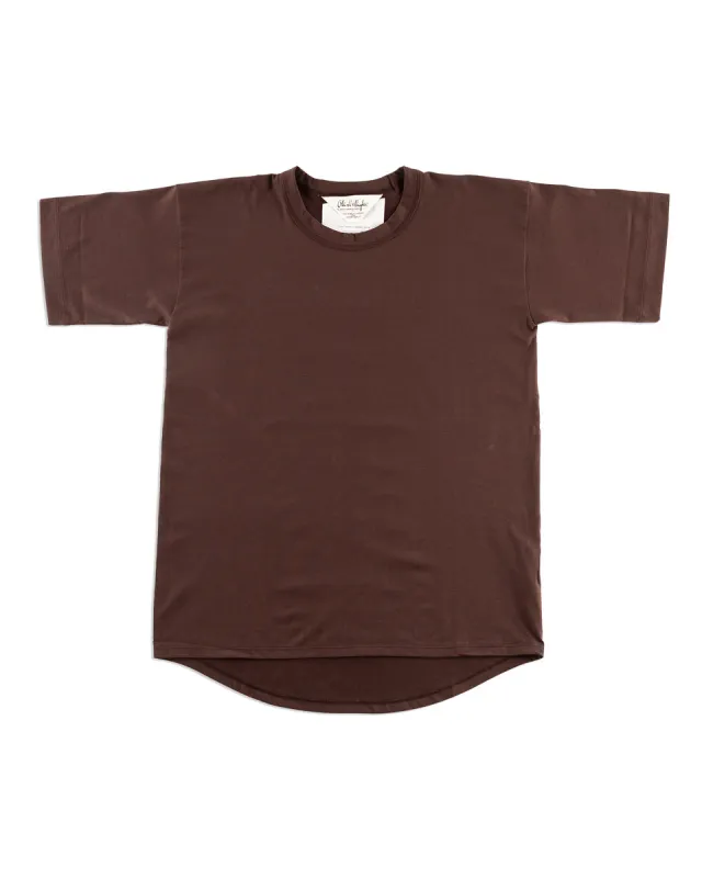 Suvin Plain Stitch Crewneck S/S - Black Coffee sold by Standard and Strange