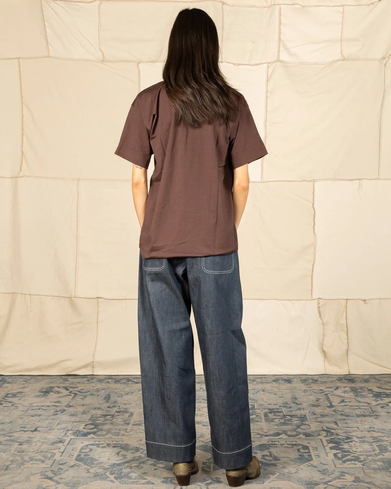 Suvin Plain Stitch Crewneck S/S - Black Coffee sold by Standard and Strange product image thumbnail 5