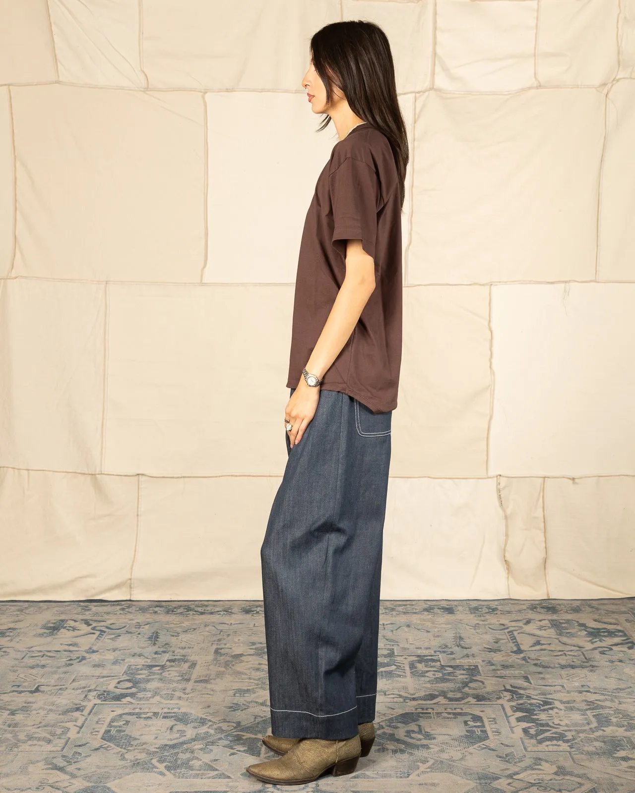 Suvin Plain Stitch Crewneck S/S - Black Coffee sold by Standard and Strange product image thumbnail 4