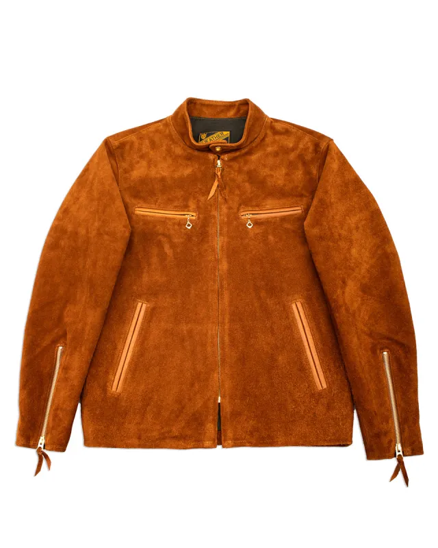 Steer Suede Single Riders Jacket (TR-64) - Camel sold by Standard and Strange