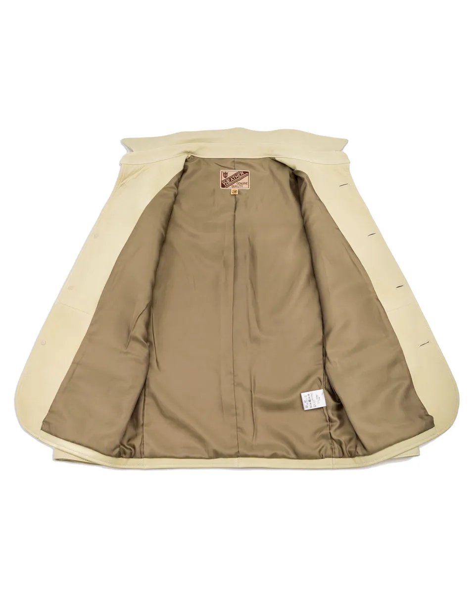Deerskin Rounded Hem Car Coat (DC-76-C Spring Edition) - Cream sold by Standard and Strange product image thumbnail 3