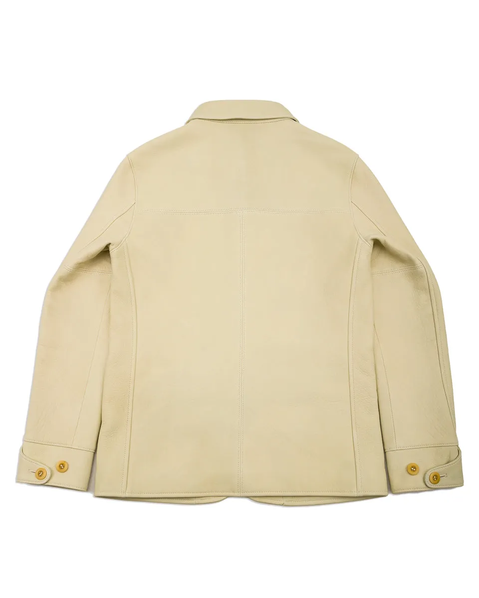 Deerskin Rounded Hem Car Coat (DC-76-C Spring Edition) - Cream sold by Standard and Strange product image thumbnail 2