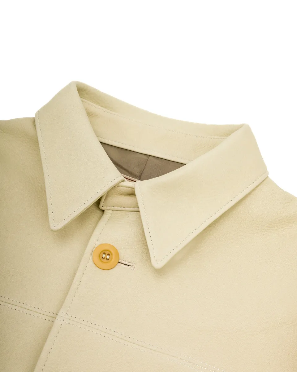 Deerskin Rounded Hem Car Coat (DC-76-C Spring Edition) - Cream sold by Standard and Strange product image thumbnail 5