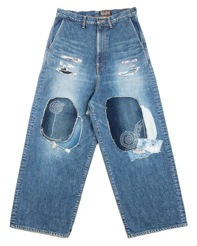 14oz Denim PORT Baggy Pants (HIPPIE-Champetre Remake) - PRO made by Kapital