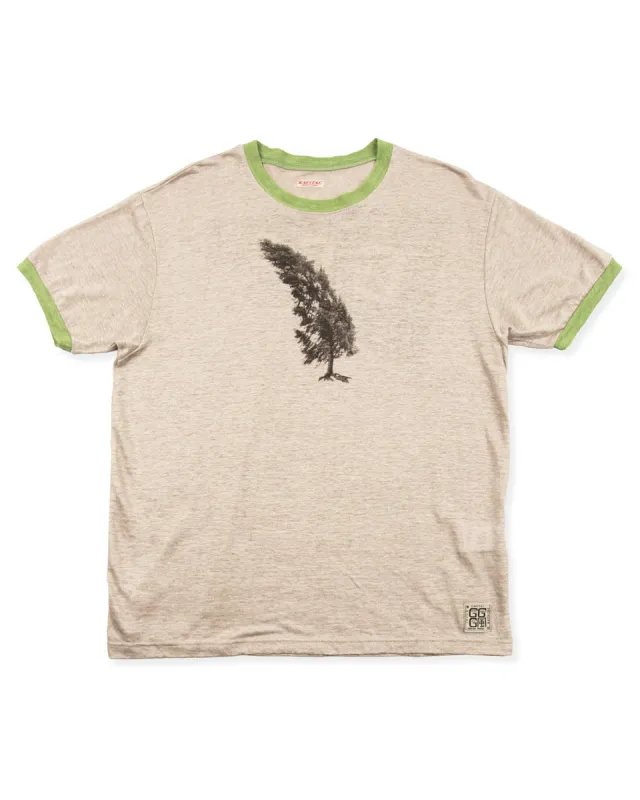 Linen Jersey Ringer T (CONIFER &G.G.G.) - Ecru made by Kapital