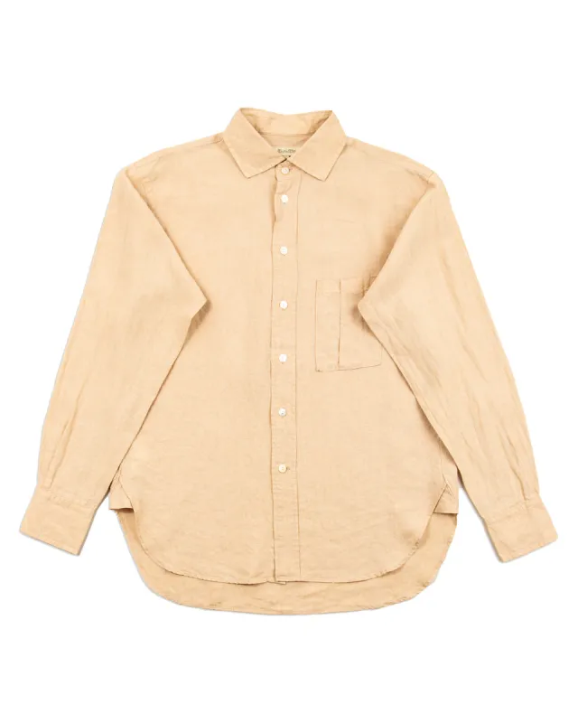 Gyorgy Shirt - Buff Superfine Linen Broadcloth sold by Standard and Strange