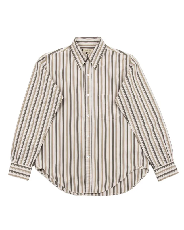 Authentic Fit BD Shirt - Charcoal Stripe Silk Cotton Fine Poplin sold by Standard and Strange