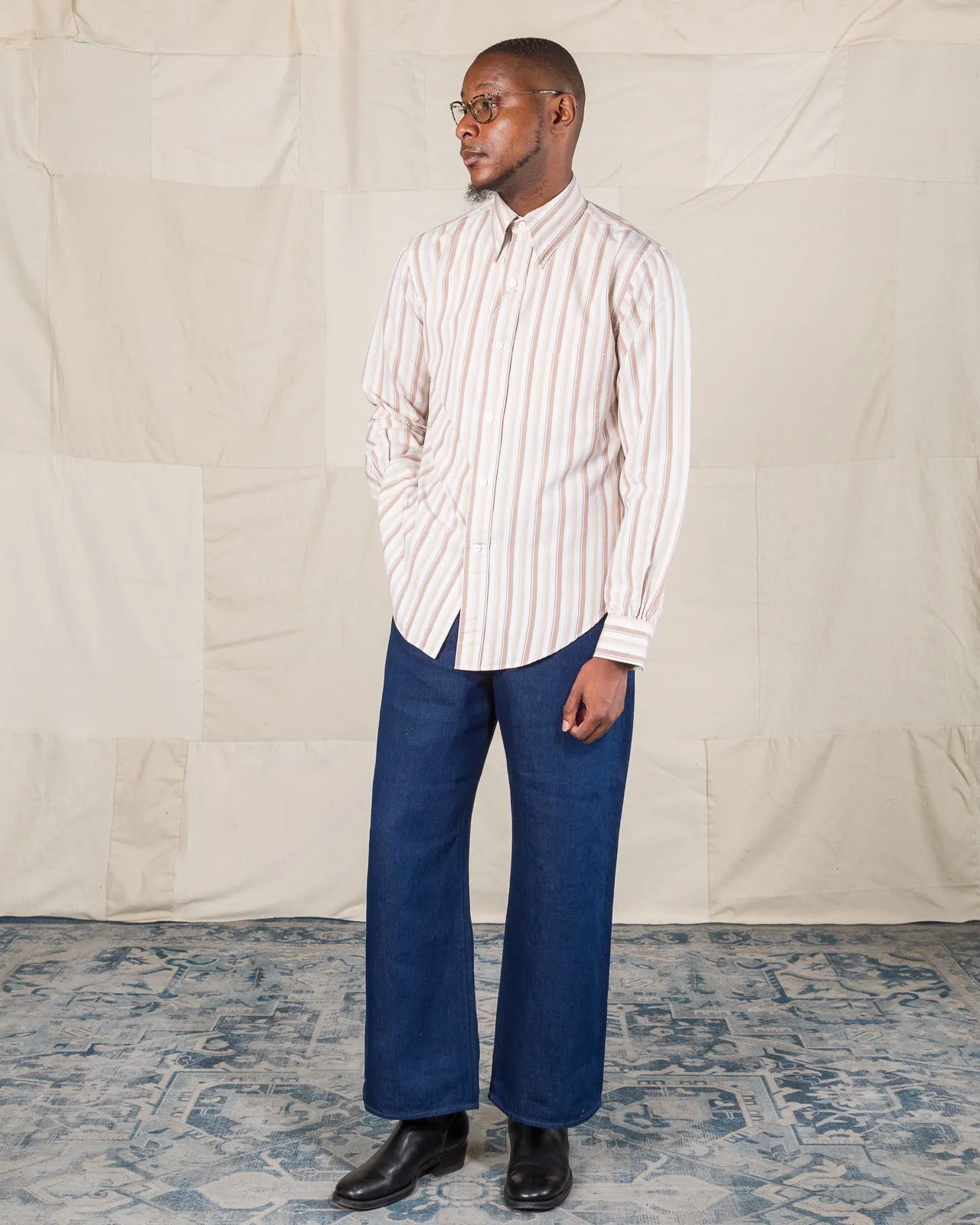 Authentic Fit BD Shirt - Pink Stripe Silk Cotton Fine Poplin sold by Standard and Strange product image thumbnail 3