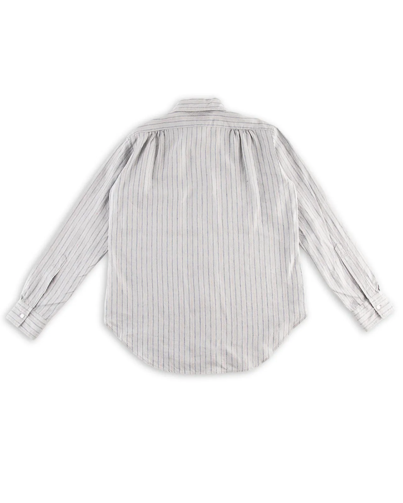 Authentic Fit BD Shirt - Aqua Buff Scarlet Stripe Superfine Linen Broadcloth sold by Standard and Strange product image thumbnail 2