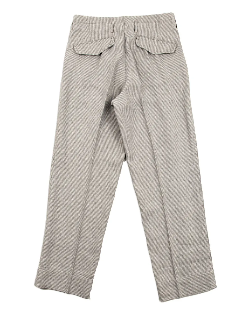 English Trousers - Light Grey Stripe High Twist Linen sold by Standard and Strange product image thumbnail 2