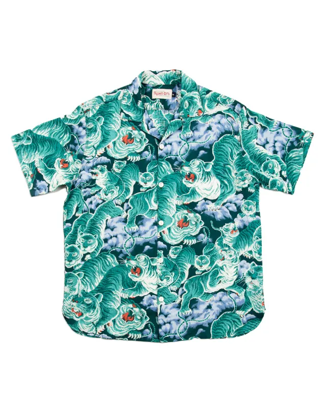 Hawaiian Shirt - Turquoise Tiger sold by Standard and Strange