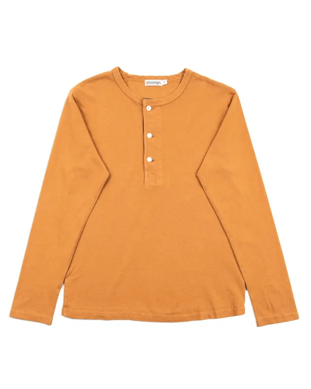 13oz Henley L/S - Tobacco sold by Standard and Strange
