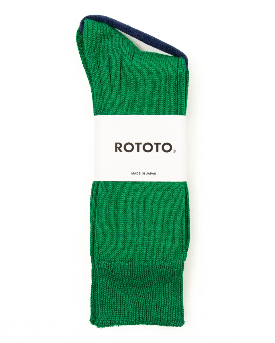 Linen/Cotton Ribbed Crew Socks - Green sold by Standard and Strange product image thumbnail 2