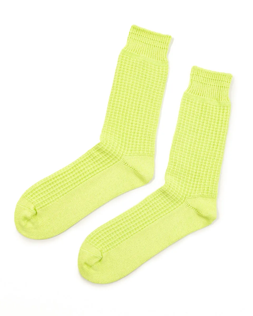 Cotton Waffle Socks - Lime sold by Standard and Strange product image thumbnail 3