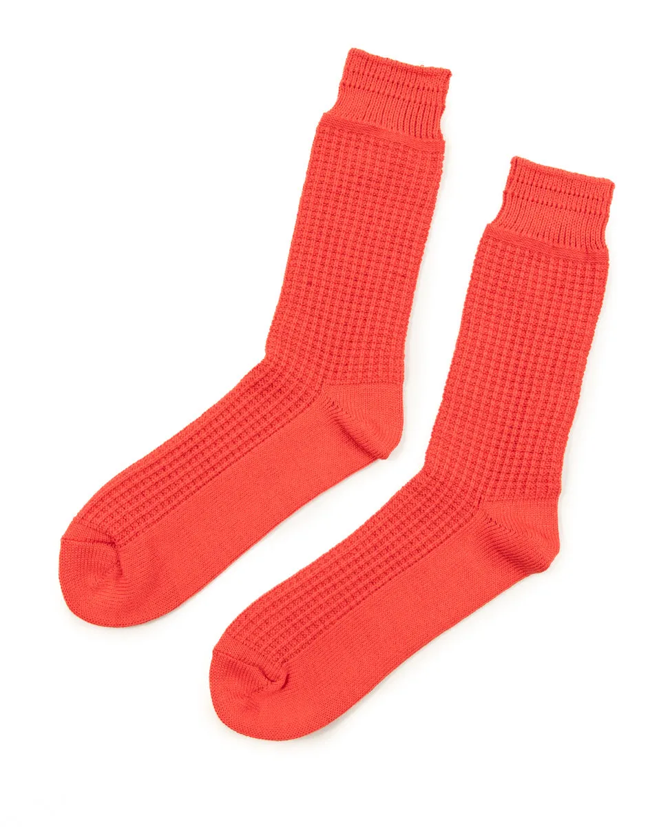 Cotton Waffle Socks - Light Red sold by Standard and Strange product image thumbnail 3