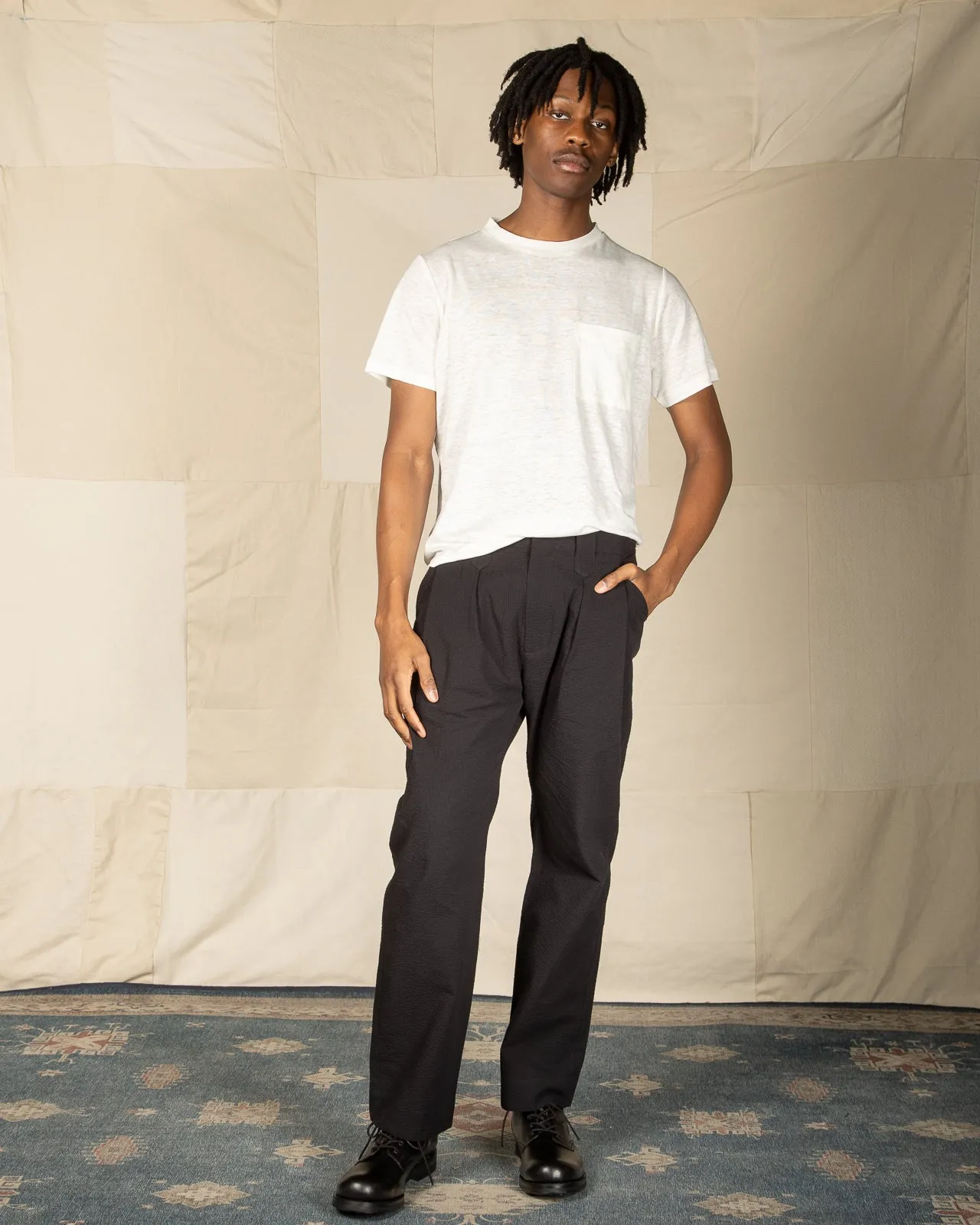 Hollywood Pant - Black Cotton Seersucker sold by Standard and Strange product image thumbnail 4