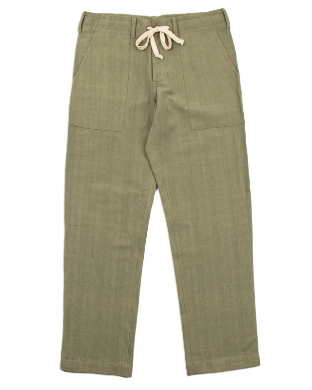 Obelisk Pant - OD Green Handwoven Canvas sold by Standard and Strange