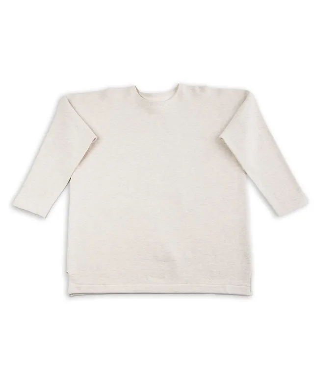 Cotton Fleece Crewneck L/S - Ecru Heather sold by Standard and Strange