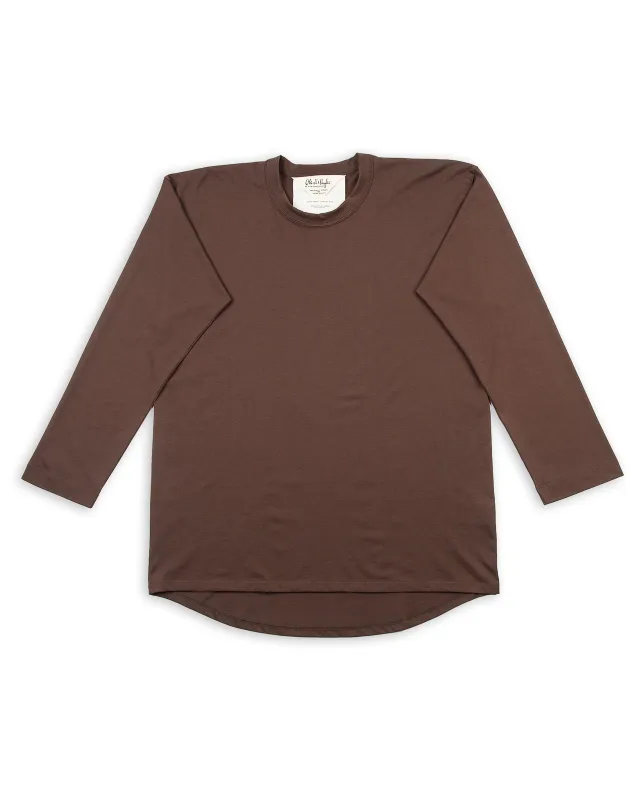 Suvin Plain Stitch Crewneck L/S - Black Coffee sold by Standard and Strange