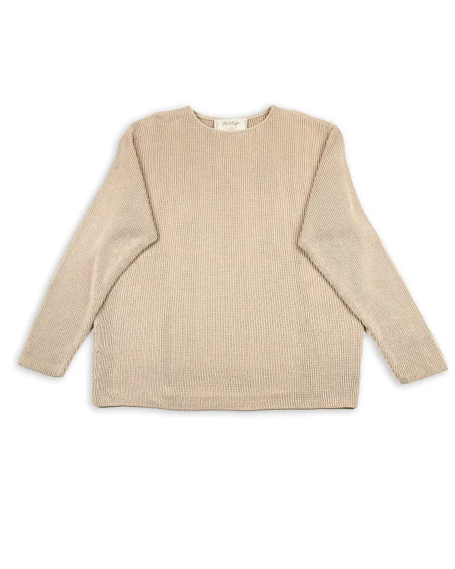 Silk Hand Knitting Heavyweight Rib Pullover - Beige 8 sold by Standard and Strange
