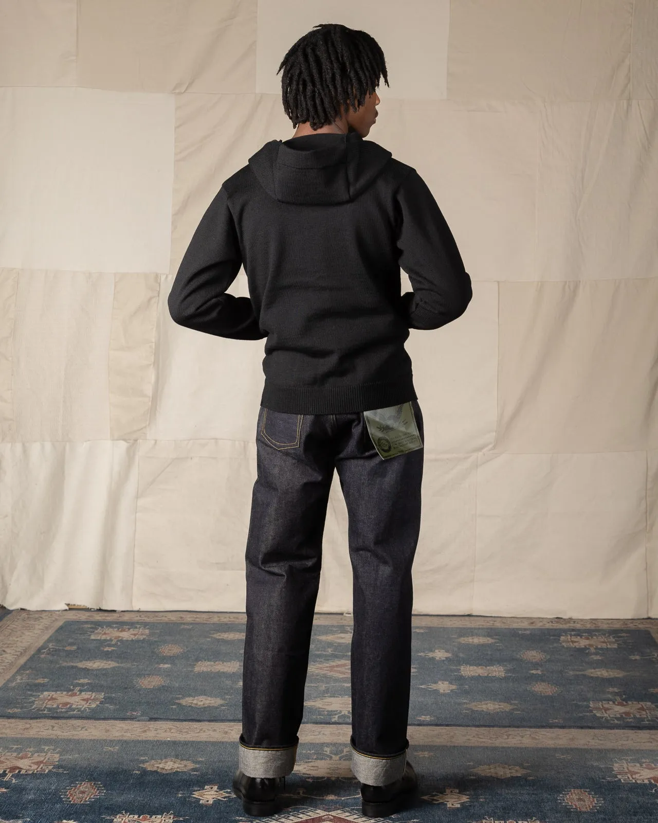 30s Hooded Knit Sweater - Black sold by Standard and Strange product image thumbnail 5