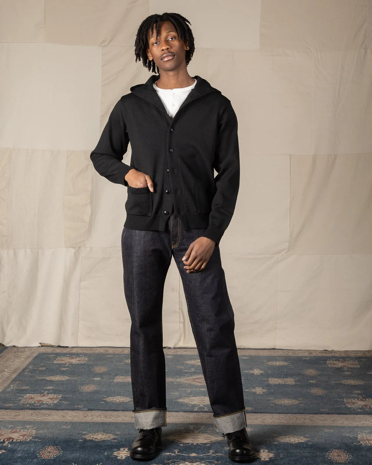 30s Hooded Knit Sweater - Black sold by Standard and Strange product image thumbnail 3