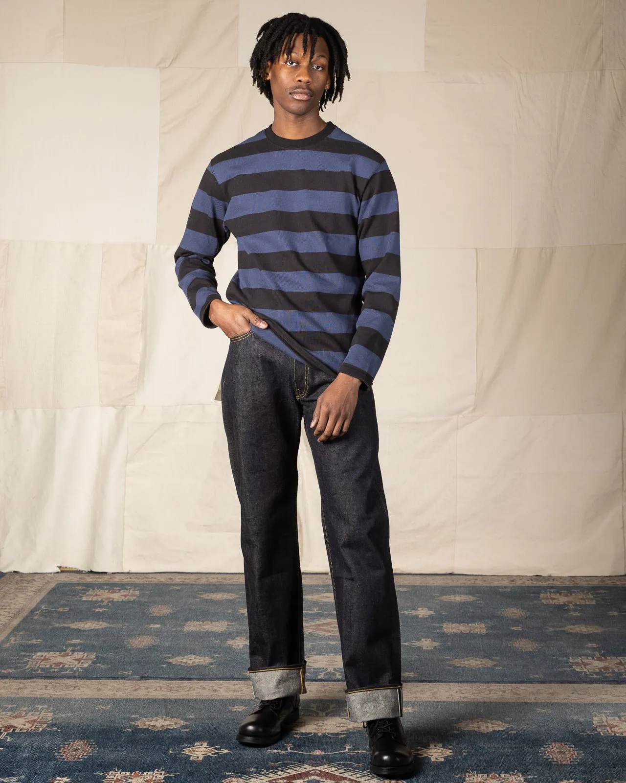 Buco Heavy Stripe Racing Jersey - Black/Blue sold by Standard and Strange product image thumbnail 3