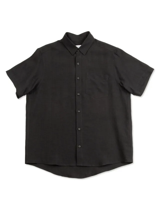 Short Sleeve Shirt - Lightweight Black Belgian Linen sold by Standard and Strange