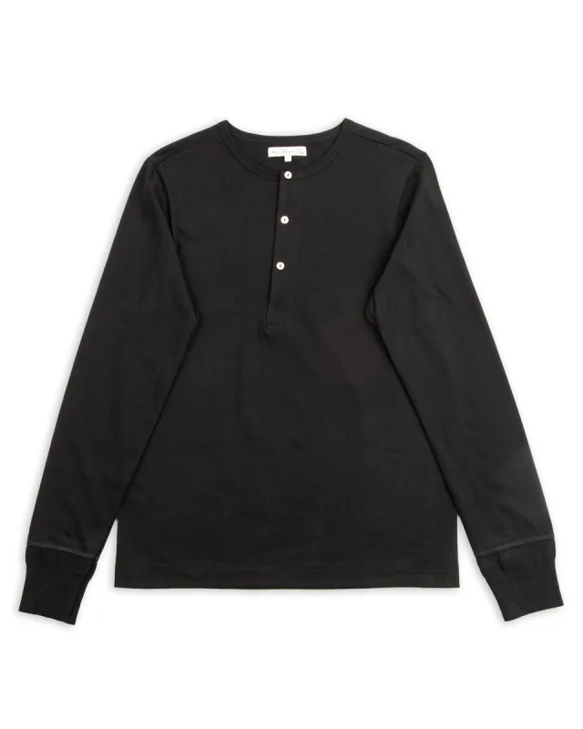 206 Loopwheeled LS Henley - Deep Black sold by Standard and Strange