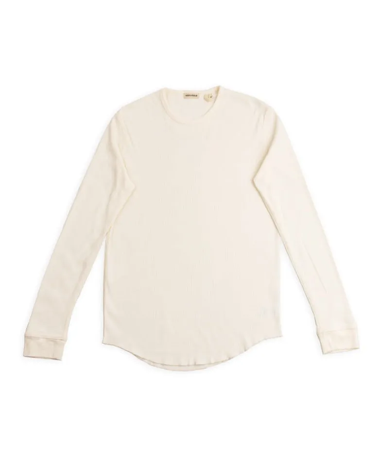 Clyde LS Cotton Rib Tee - Cockatoo White sold by Standard and Strange