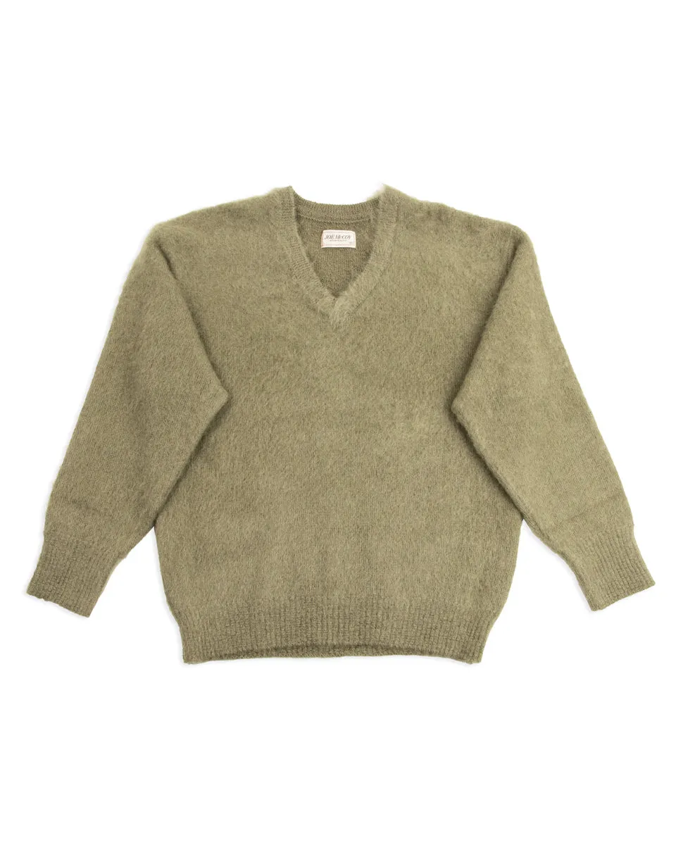 Joe McCoy Mohair V-Neck Sweater - Mint sold by Standard and Strange
