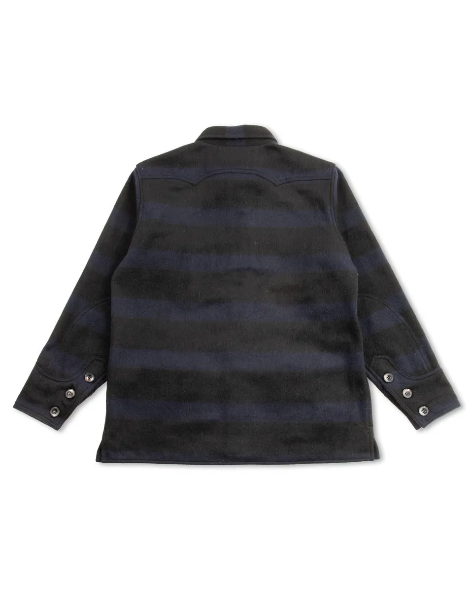 1930s Prison Border Pigpen Shirts - Deep Navy x Mat Black sold by Standard and Strange product image thumbnail 2