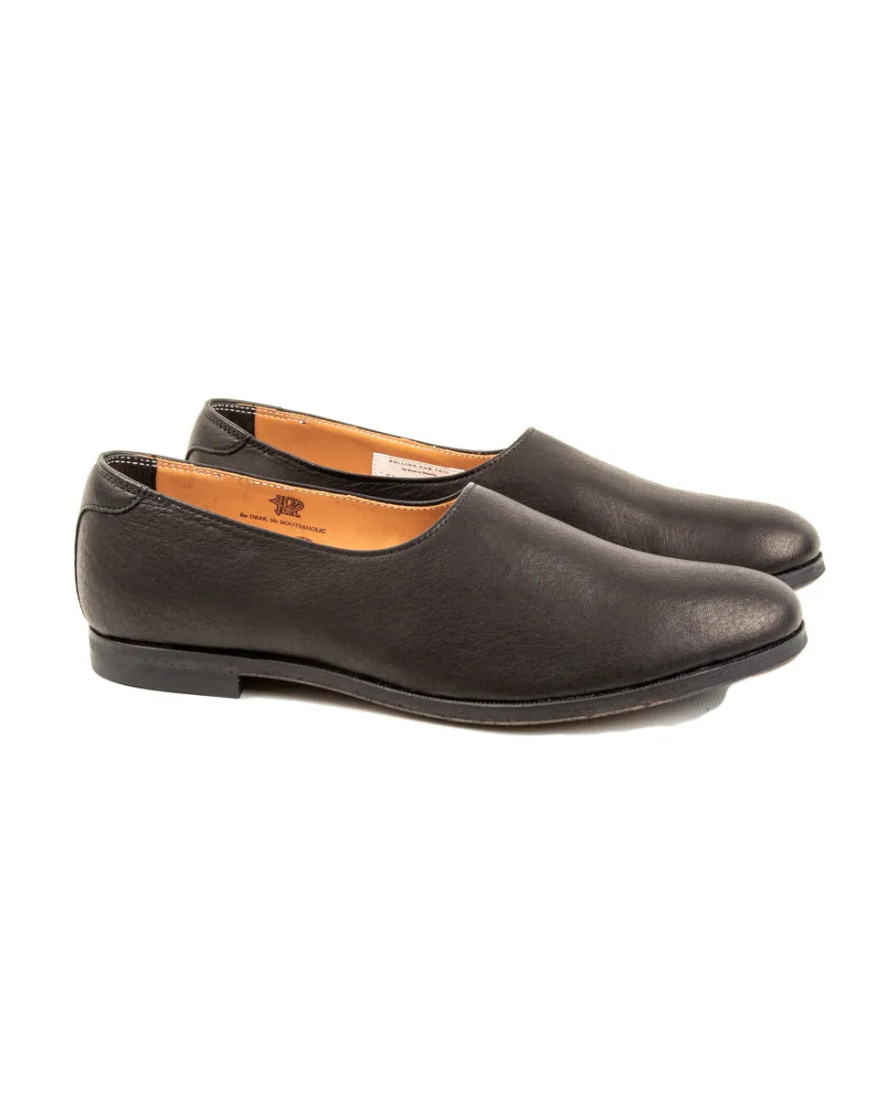 Swan Slip On - Black Deerskin sold by Standard and Strange