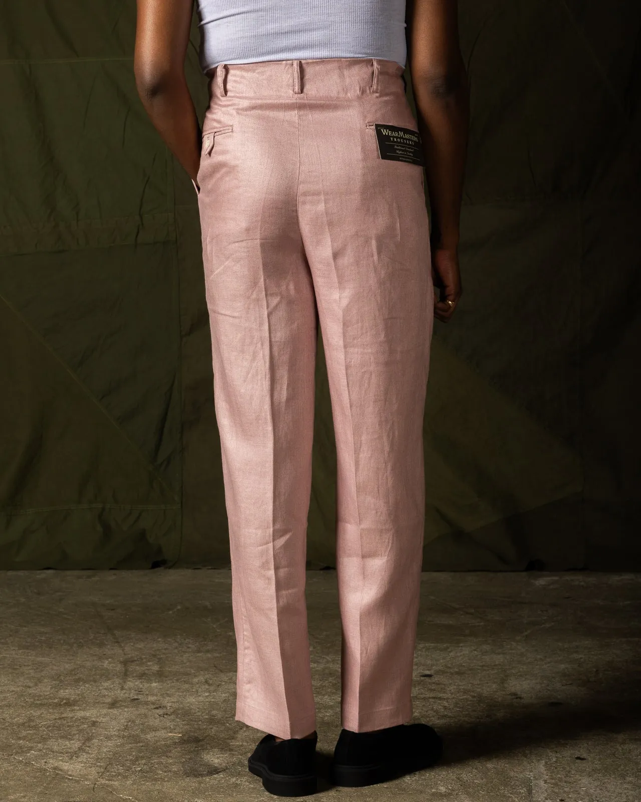 Double Pleats Linen Trousers - Pink sold by Standard and Strange product image thumbnail 5