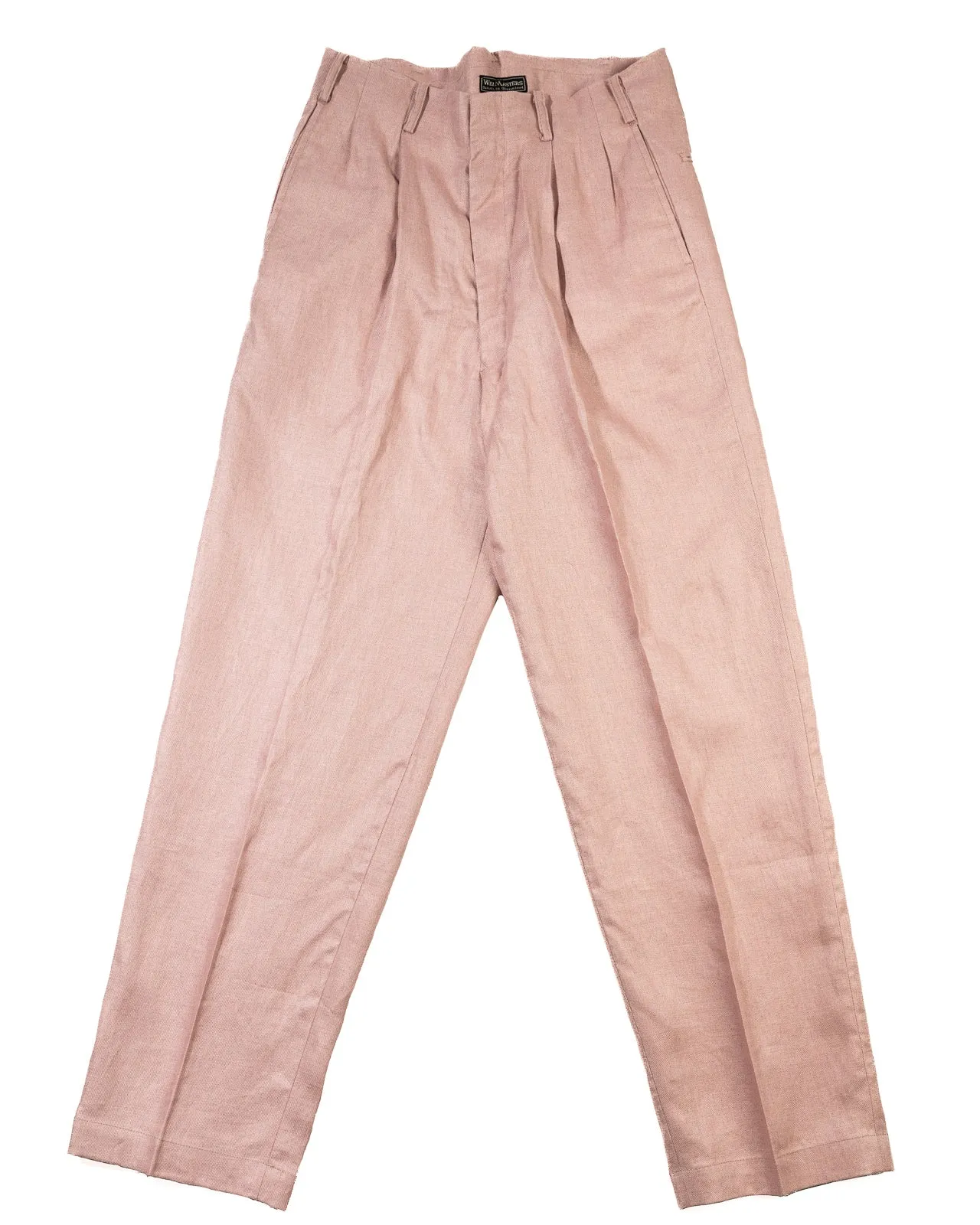Double Pleats Linen Trousers - Pink sold by Standard and Strange