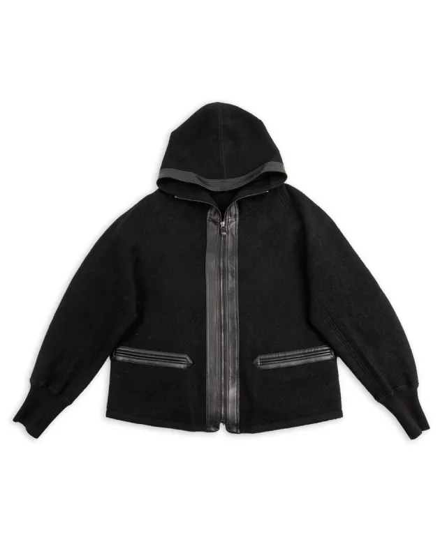 Pilgrimage Hoodie - Black Wool Boucle Knit sold by Standard and Strange
