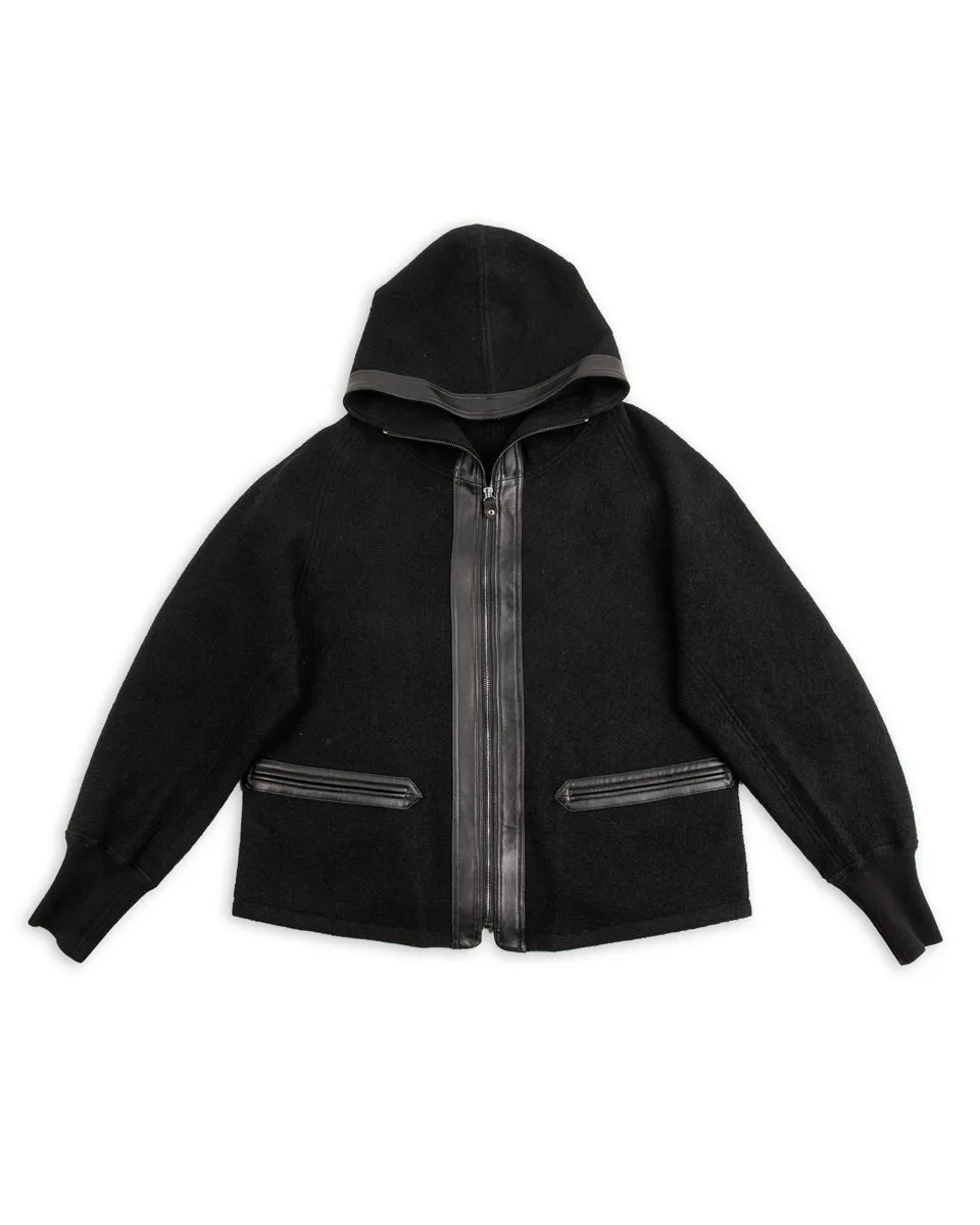 Pilgrimage Hoodie - Black Wool Boucle Knit sold by Standard and Strange