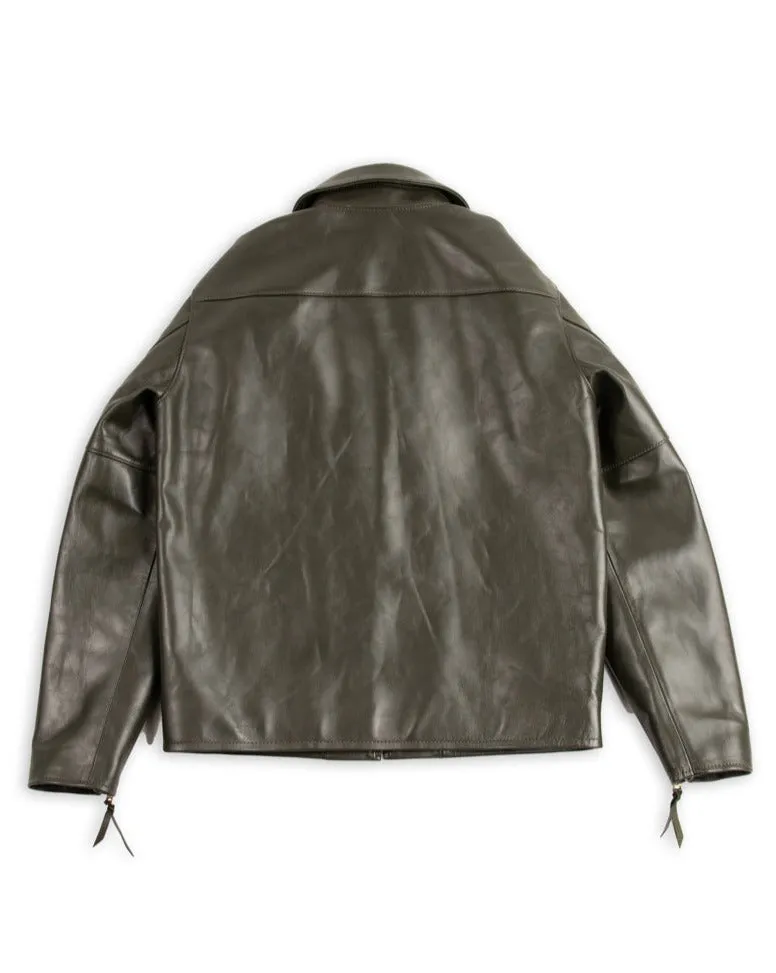 Lightweight Vintage Horsehide Single Riders Jacket (PR-65) - Olive sold by Standard and Strange product image thumbnail 2