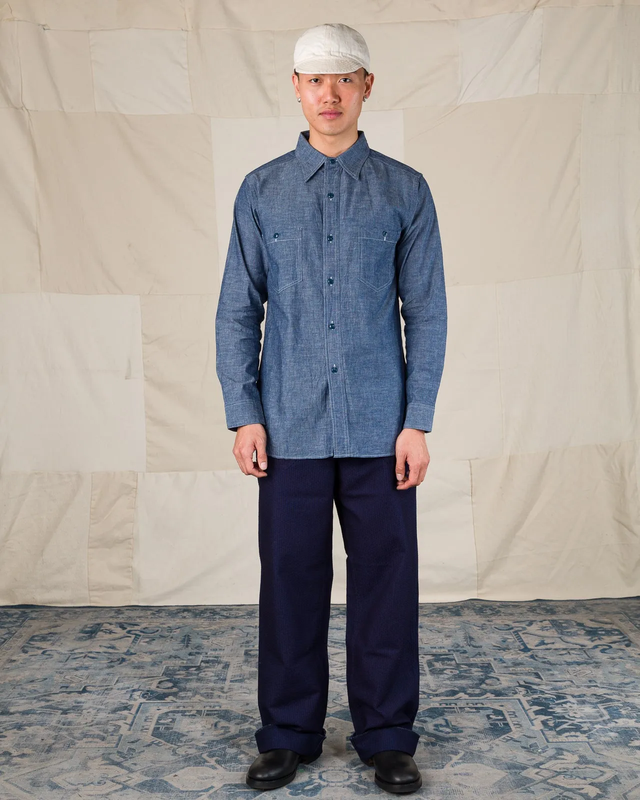 Open Pocket Working Chambray Shirt - Light Blue sold by Standard and Strange product image thumbnail 3