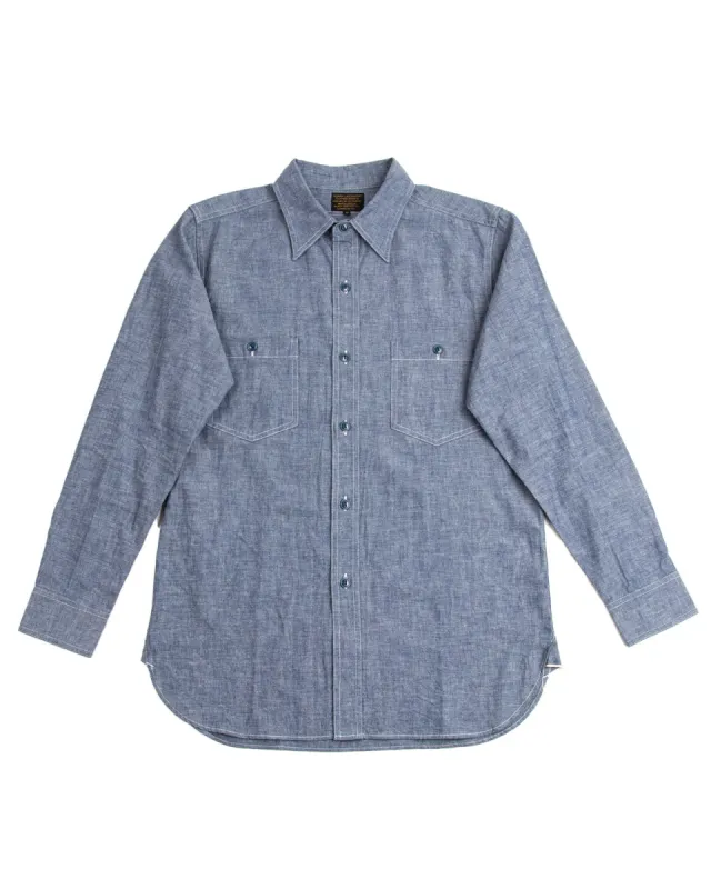 Open Pocket Working Chambray Shirt - Light Blue sold by Standard and Strange