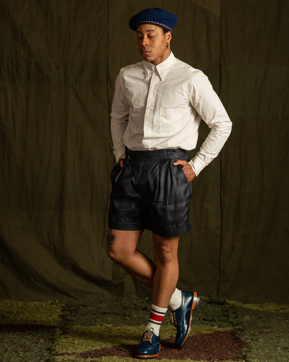 Oblique Shorts - High Twist Tussah Silk Twill/Midnight sold by Standard and Strange product image thumbnail 3
