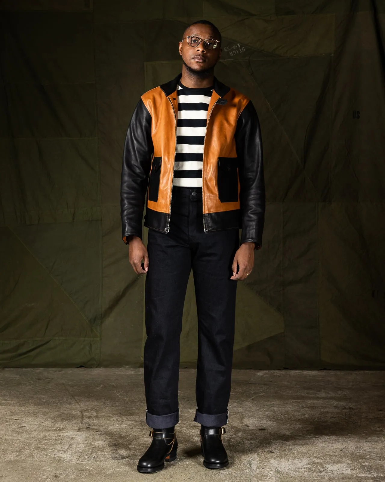 Horsehide A-1 Zip Jacket - Black / Brown sold by Standard and Strange product image thumbnail 3