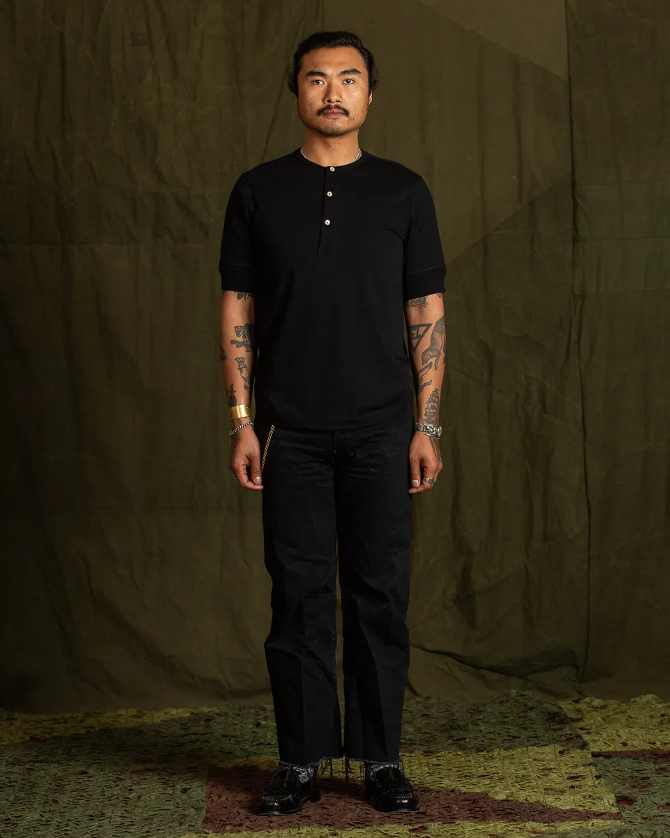 207 Loopwheeled SS Henley - Black sold by Standard and Strange product image thumbnail 4