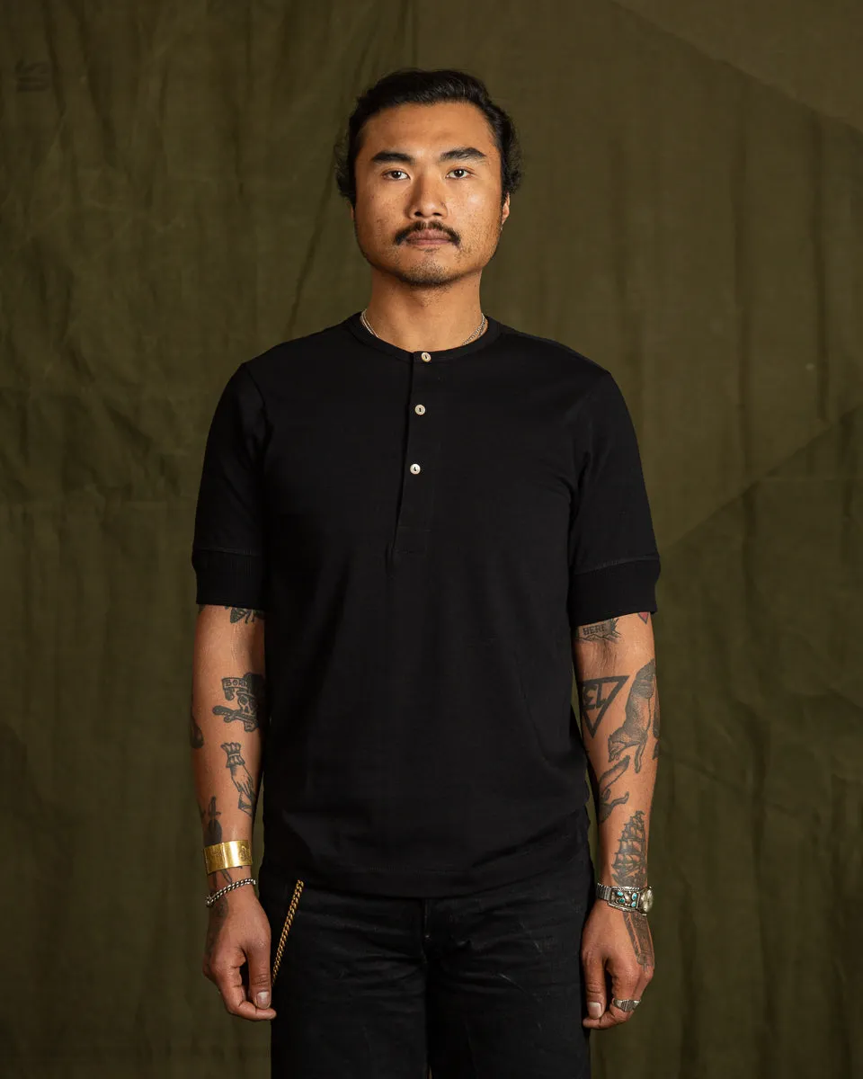 207 Loopwheeled SS Henley - Black sold by Standard and Strange product image thumbnail 3