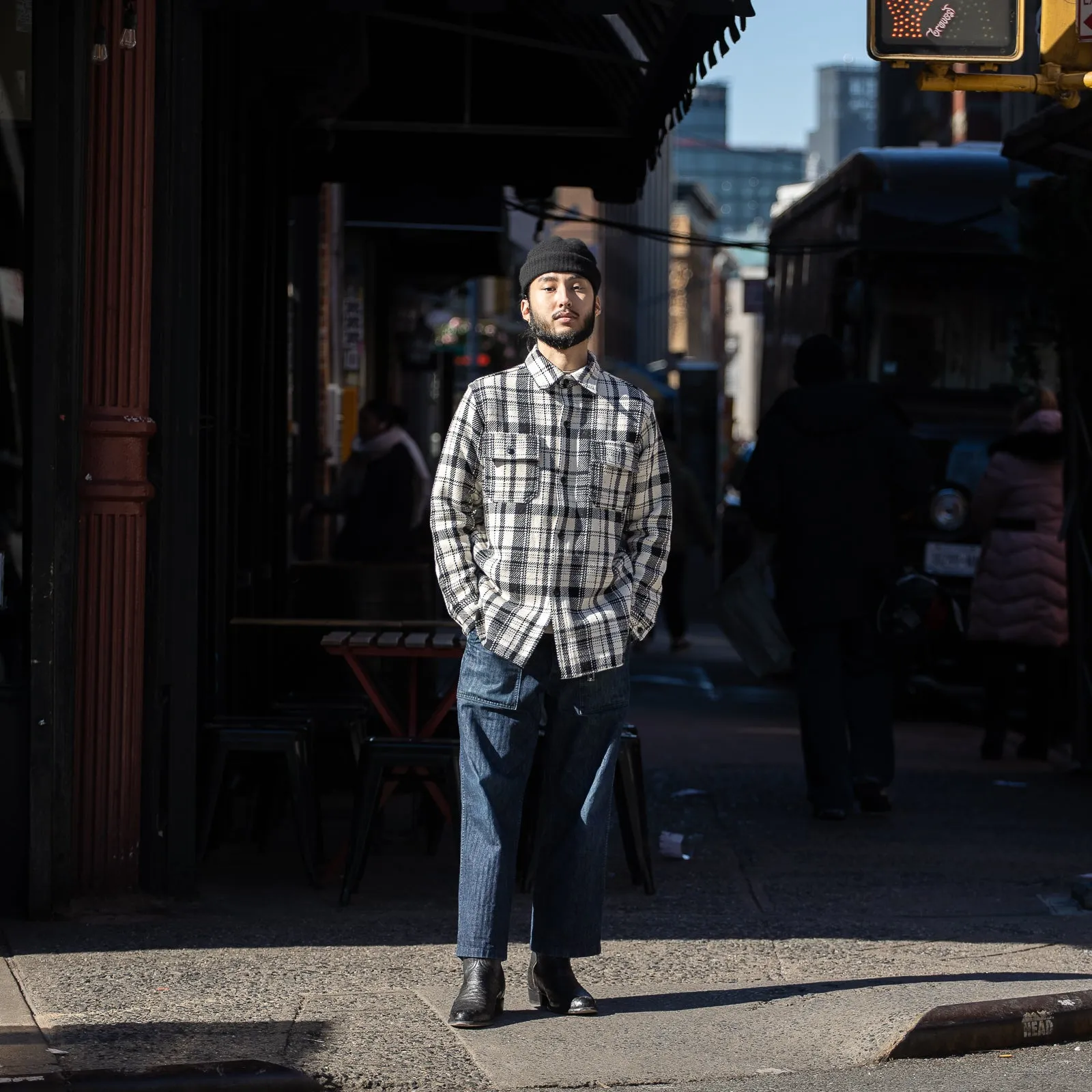 8HU Heavy Weight Flannel Shirt - White sold by Standard and Strange product image thumbnail 5