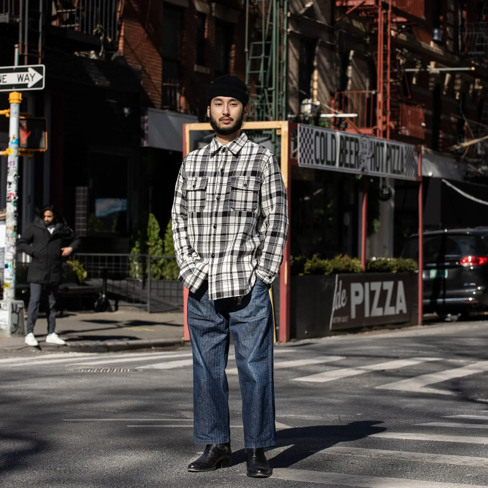 8HU Heavy Weight Flannel Shirt - White sold by Standard and Strange product image thumbnail 3