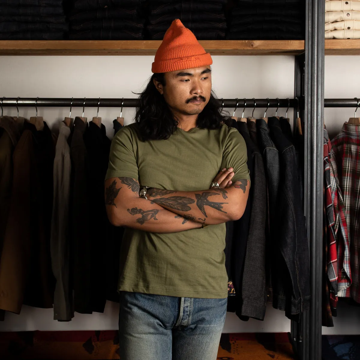 1950s Lightweight Loopwheeled Tee - Army sold by Standard and Strange product image thumbnail 3